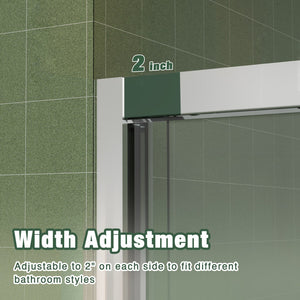 Aluminum Frame Double Sliding Shower Door (56-60"x70")
