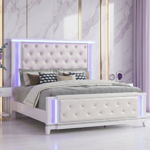 Opium - King Size Tufted Bed - White