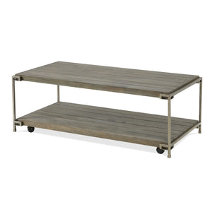 Corbeta 3-Piece Metal Frame Wood Living Room Coffee Table Set