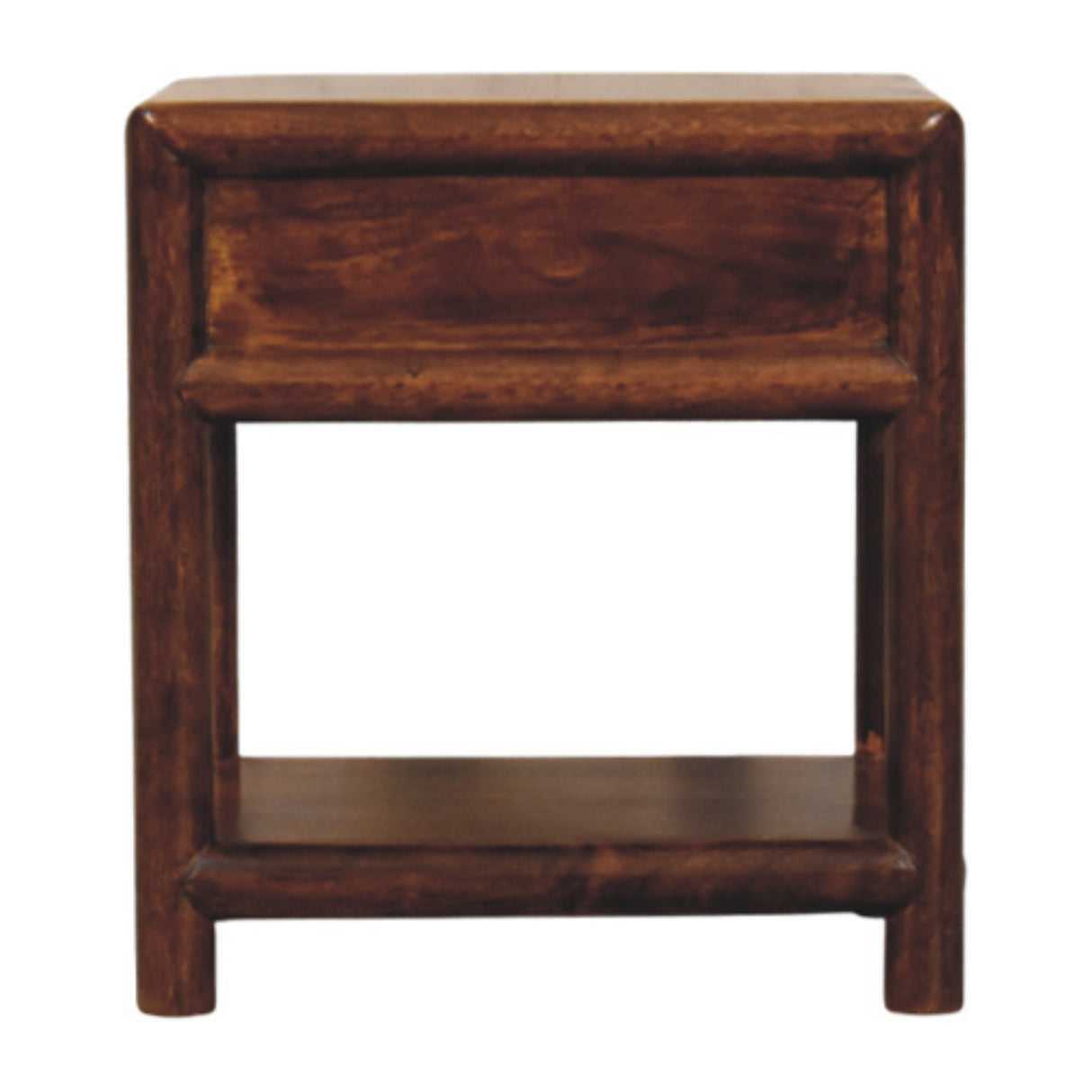 Solid Wood Regency Chestnut Nightstand, 1-Drawer, 1 Open-Slot