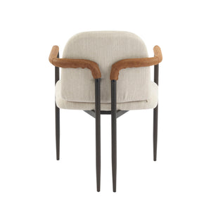 Modern Dining Chair Set With Durable Iron Frame And Comfortable Fabric Upholstery