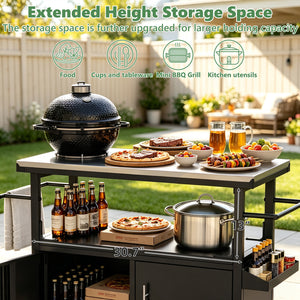 Outdoor Grill Cart with Patio Furniture