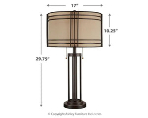 Hanswell - Metal Table Lamp  - Dark Brown