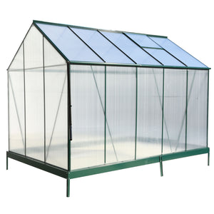 Polycarbonate house, Heavy Duty Outdoor Aluminum Walk-In House Kit With Rain Gutter, Vent And Door For Backyard Garden