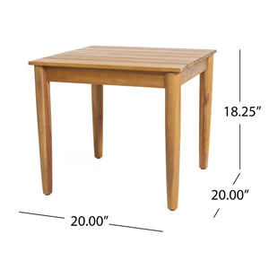 Outdoor Square Side Table With Slatted Top And Wood Frame - Teak - Best Buy Furniture