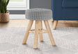 Ottoman, Pouf, Footrest, Foot Stool, Round Velvet, Natural Wood Legs, Contemporary, Modern - Best Buy Furniture