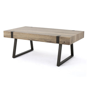 Abitha - Coffee Table With Industrial Powder Coated Metal Legs - Best Buy Furniture