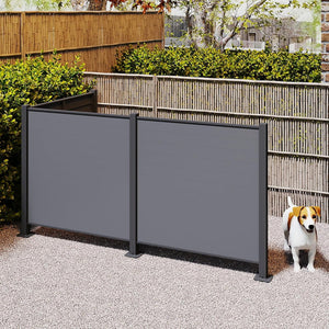Outdoor Privacy Screens, 50" W x 50" H Air Conditioner Fence, Trash Can Enclosure (3 Panels, Black)