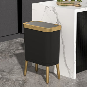 15L Slim Trash Can with Lid Odor Sealing Bathroom Kitchen Bin