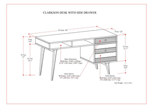 Clarkson - Desk With Side Drawers - Rustic Natural Aged Brown