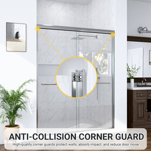 Semi-Frameless Double Sliding Shower Door