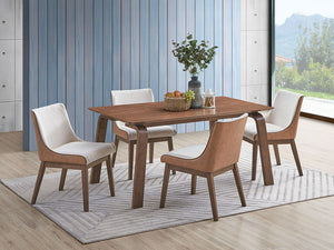 Ginny - 5 Piece With Side Chairs Dining Room Set - Walnut - Best Buy Furniture