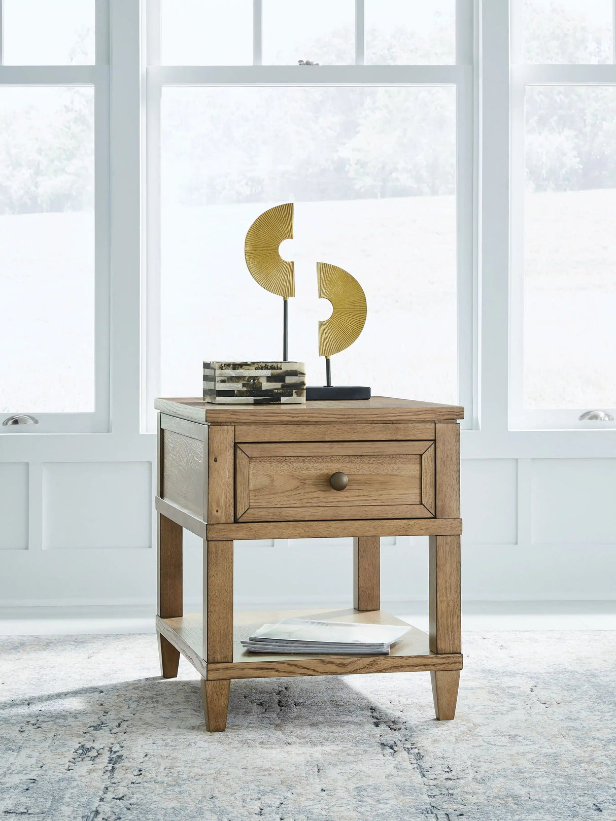 Sharlance - Rectangular End Table - Light Brown - Best Buy Furniture