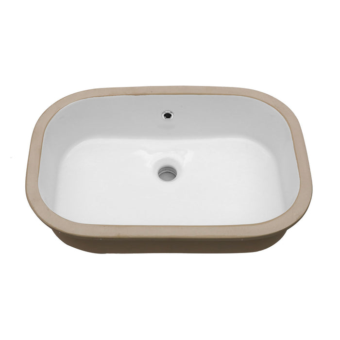 Undermount Bathroom Sink with Overflow - White Ceramic, 22" x 15.25"