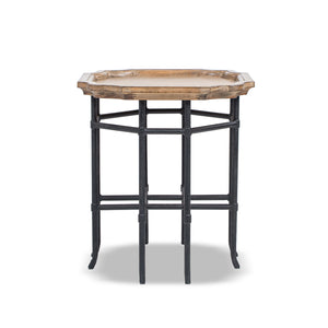 Foundry 24" Square Reclaimed Pine Wood & Iron Side Table Antique