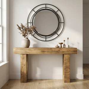 63" Long Console Table, Farmhouse Entryway Table with Storage