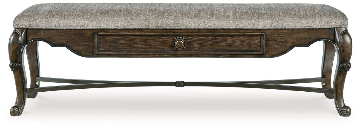 Maylee - Upholstered Storage Bench - Dark Brown - Best Buy Furniture