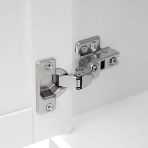 Freestanding Tall Bathroom Cabinet With Soft Close Doors And Adjustable Shelves