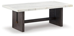 Burkhaus - Rectangular Cocktail Table - White / Dark Brown - Best Buy Furniture