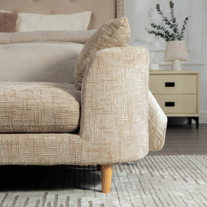 77.17" Wide Modern Upholstered End of Bed Bench with Armrests