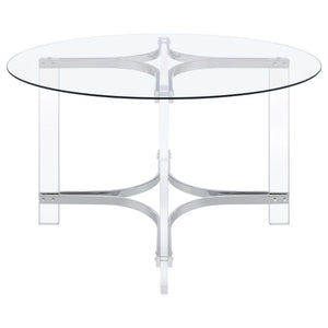 Uptown - 5 Piece Round Dining Set - Chrome