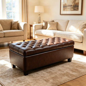Storage Ottoman Bench With Safety Hinges