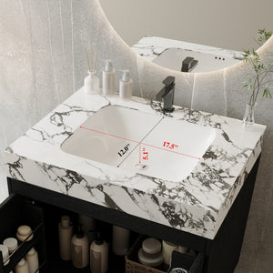Contemporary Free-standing Bathroom Vanity with Faux Marble Top