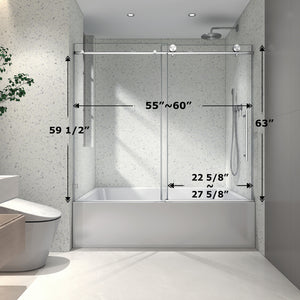 6063 Brushed Nickel Frameless Shower Door