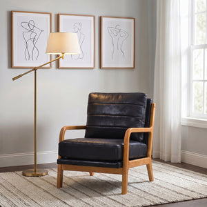 Foil Fabric Wood Armchair