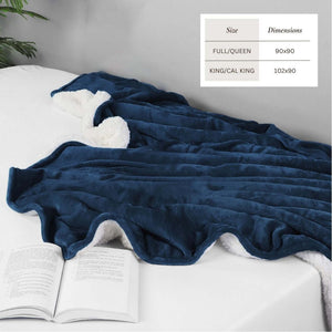 Velvet Plush Sherpa Bed Blanket by Great Bay Home