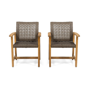 Hampton Outdoor Dining Chair Set of 2 - Brown