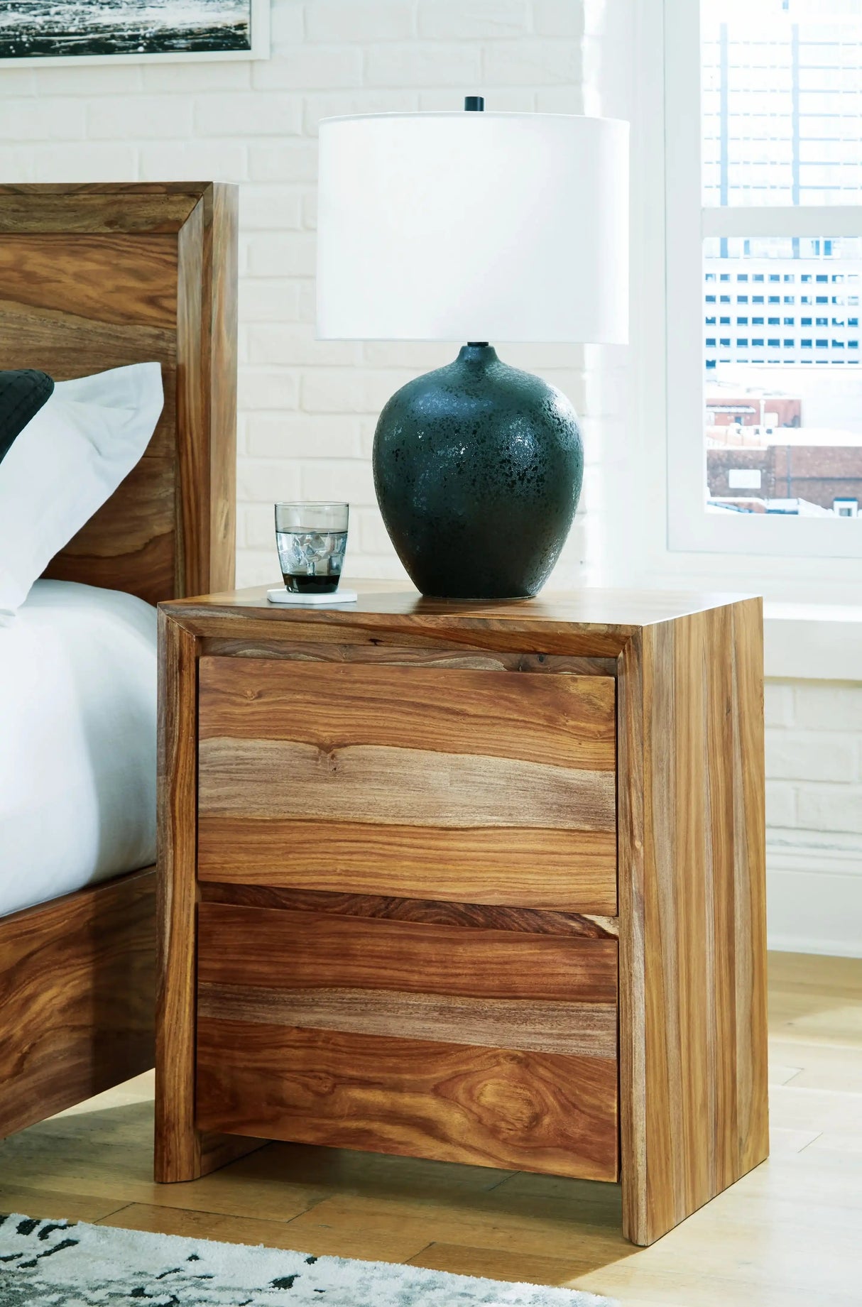 Dressonni - Two Drawer Night Stand - Brown - Best Buy Furniture