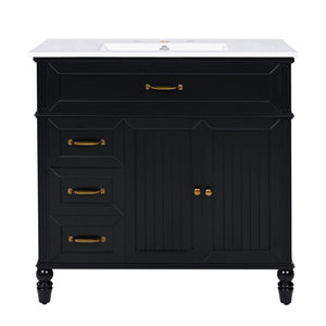 Bathroom Vanity With Sink, 2 Doors 2 Drawers, Freestanding Design