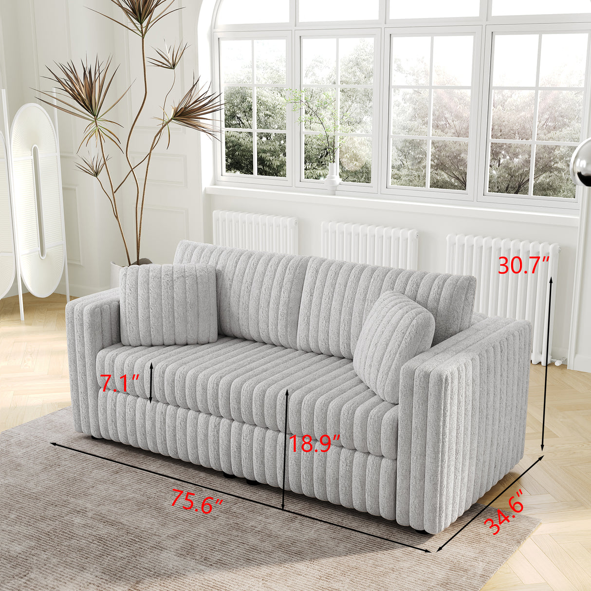 75.6" Soft Modular 2-Person Sofa