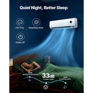 Mini Split Air Conditioner, 18,000 BTU Cooling / 18,400 BTU Heating