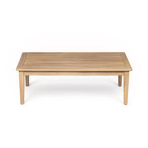 Outdoor Acacia Wood Loveseat with Coffee Table, Light Teak Frame