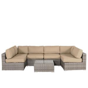 Seating Set With Cushions Handcrafted Wicker Design