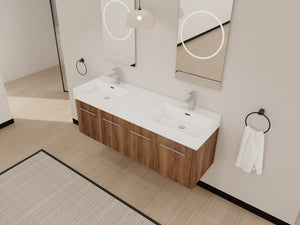 60 Inch Wall-Mounted Bathroom Vanity with Sink