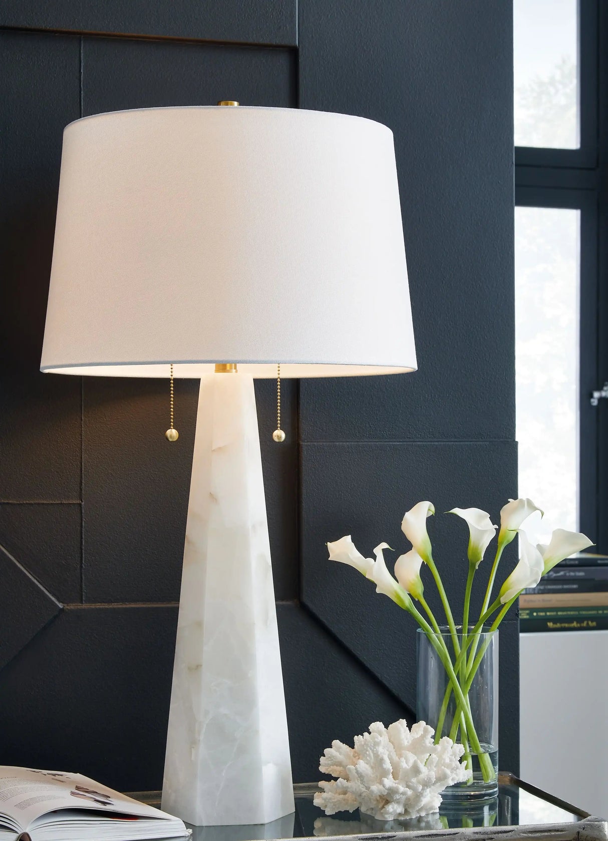 Laurellen - Alabaster Table Lamp - White - Best Buy Furniture
