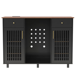Mid-Century Modern Bar Cabinet with Fridge Space