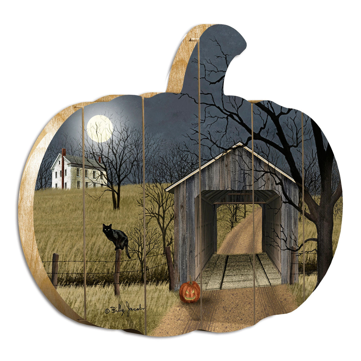 Sleepy-Hollow-Bridge-Printed-Wooden-Pumpkin-Wall-Art-
