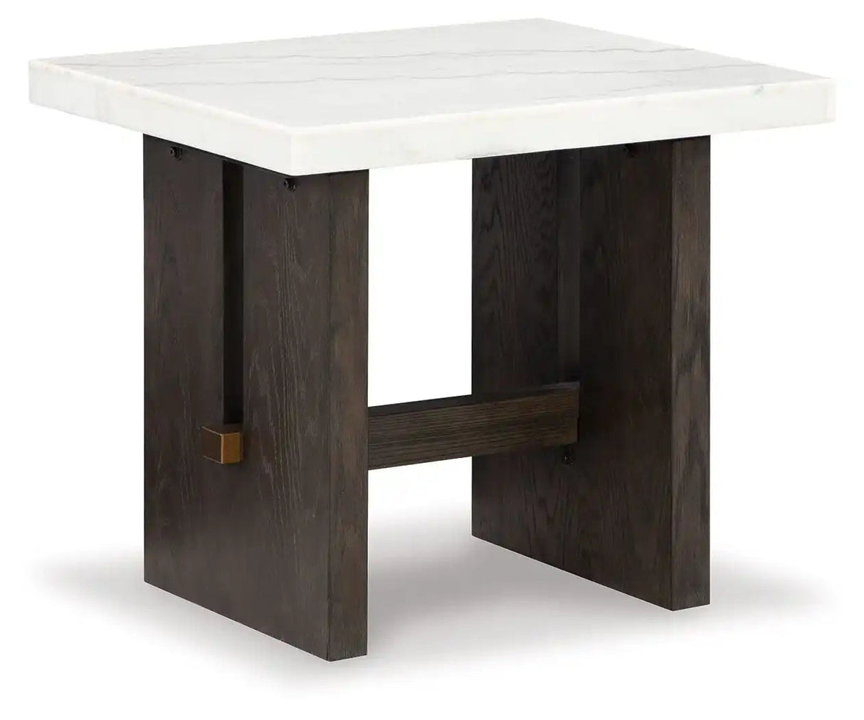 Burkhaus - Rectangular End Table - White / Dark Brown - Best Buy Furniture