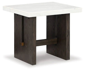 Burkhaus - Rectangular End Table - White / Dark Brown - Best Buy Furniture