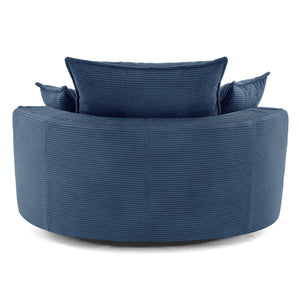 360° Swivel Accent Barrel Chair With Dual Layer Cushion And 3 Removable Pillows