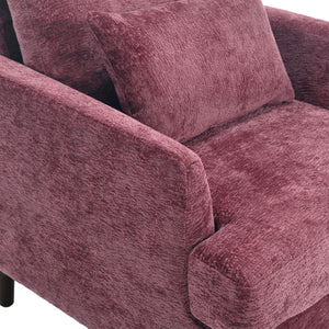 Modern Mid Century Wood Frame Armchair With Tufted Design