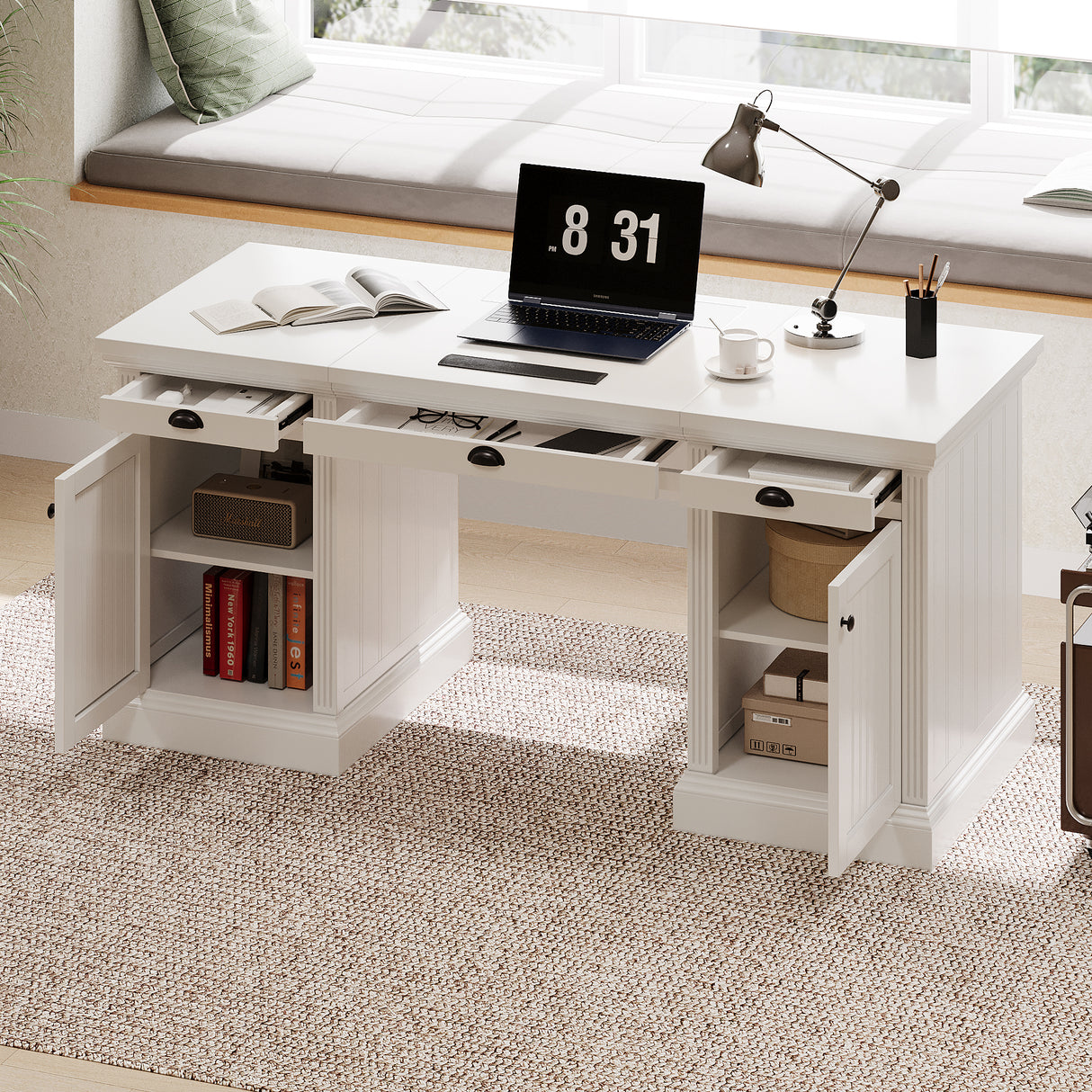 67" Modern Executive Desk with Storage