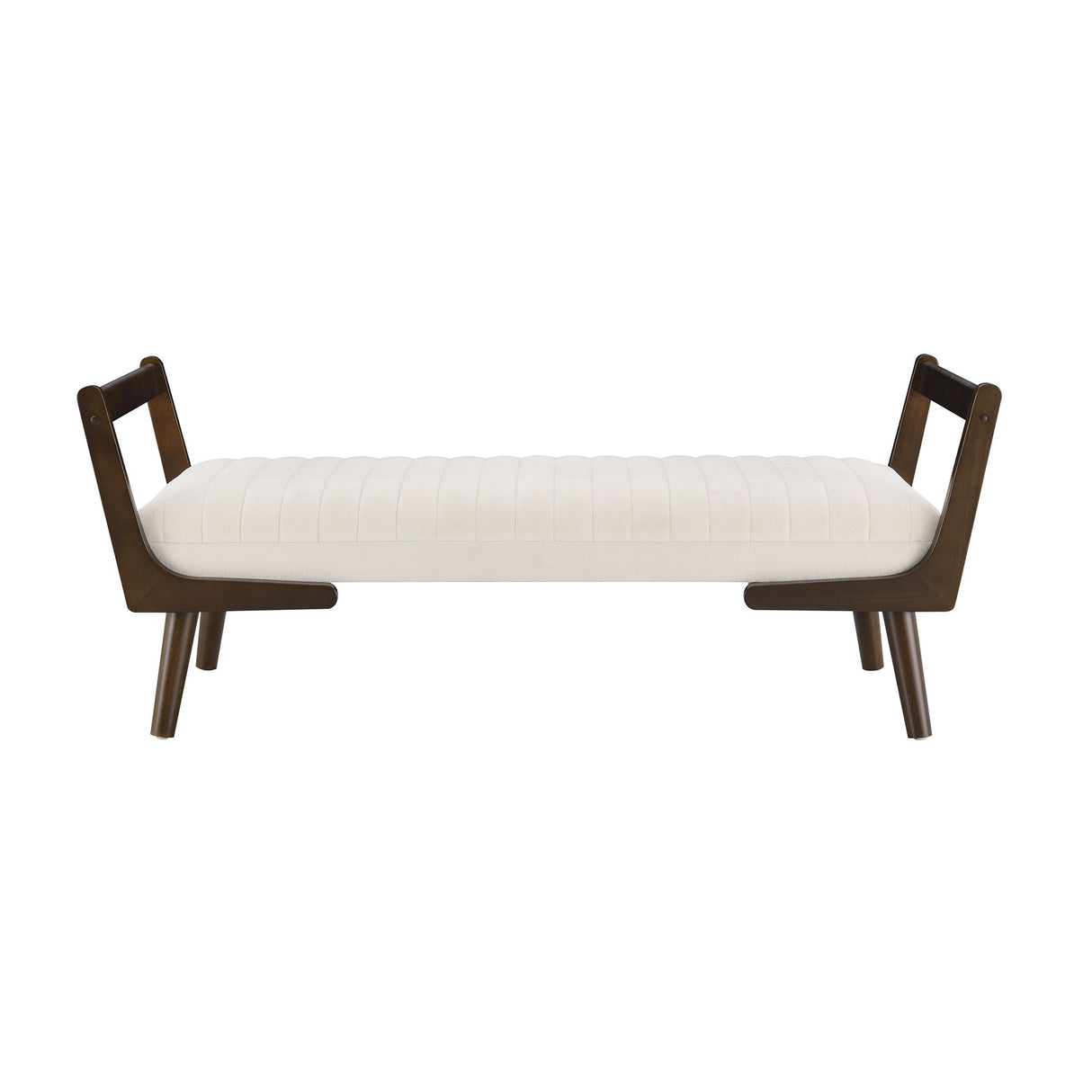 Mid-Century Bench With Wood Legs