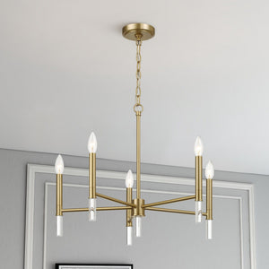 Courtyard - 5 Light Candle Chandelier - Clear / Gold