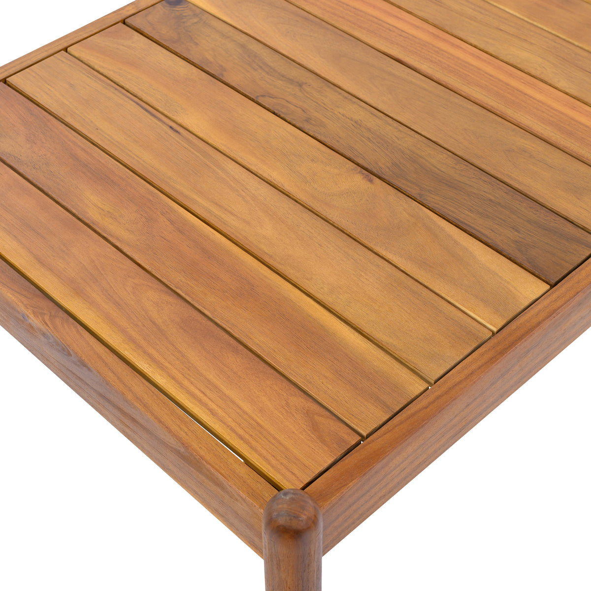 Outdoor Acacia Wood Coffee Table, Teak Finish