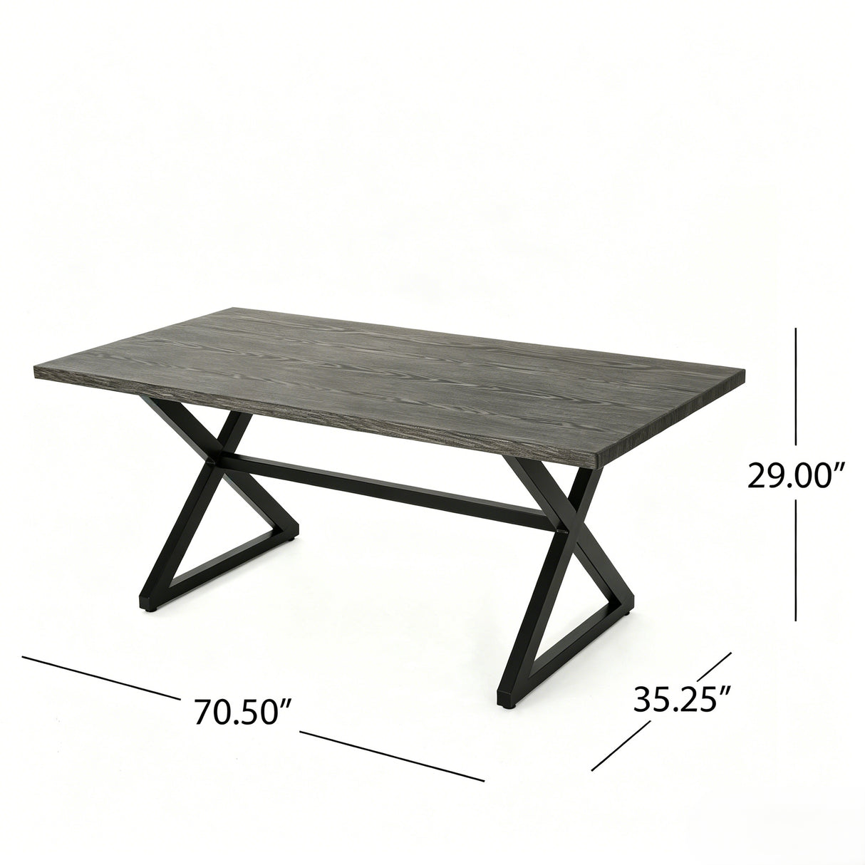 7-Piece Aluminum & Woven Rope Outdoor Patio Dining Set, Grey & Black